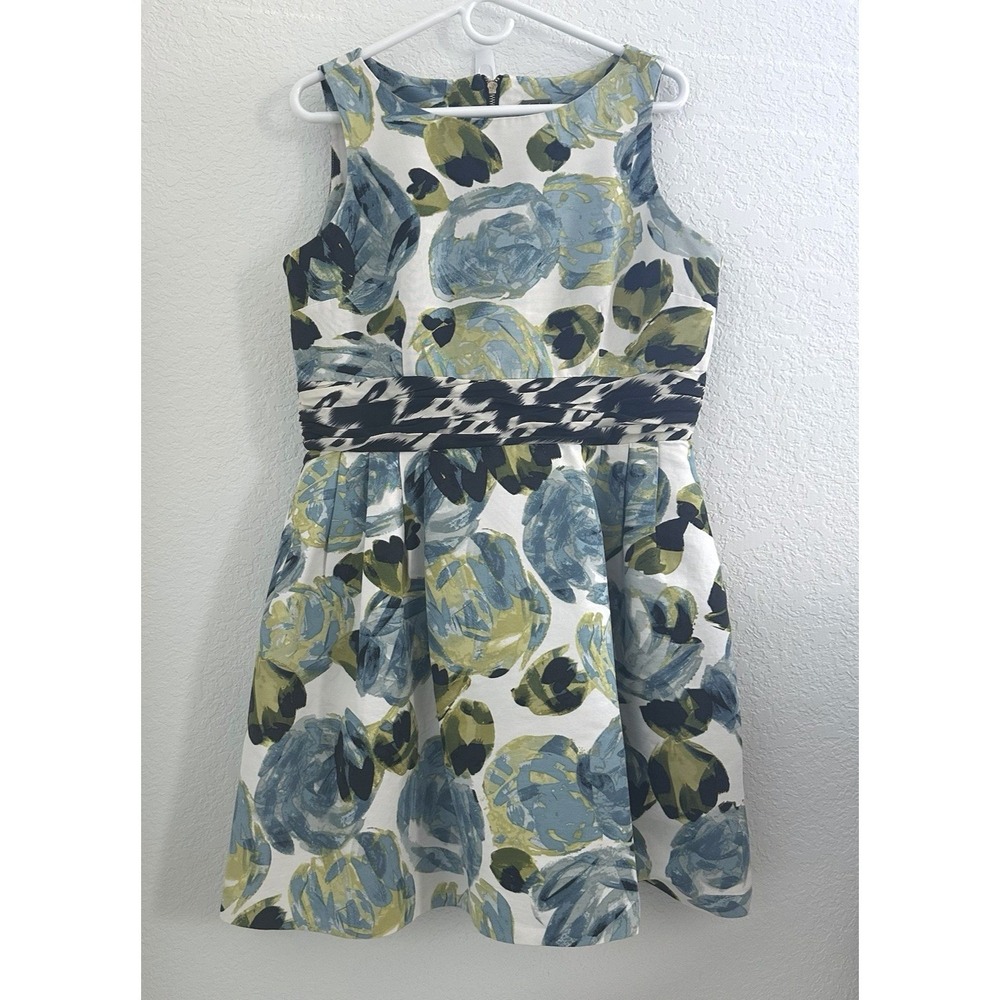 Taylor Cocktail‎ Mini Dress Womens Sz 14 White Floral Garden Party Fairy Chic